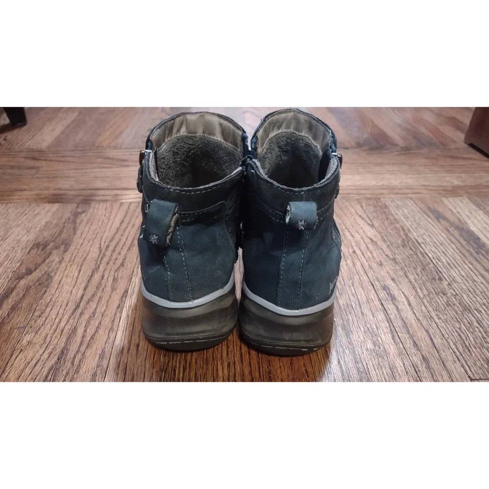 Jambu Camryn Womens 7.5 M Blue Leather Ankle Boots Faux Fur Lined WJ19CAM73